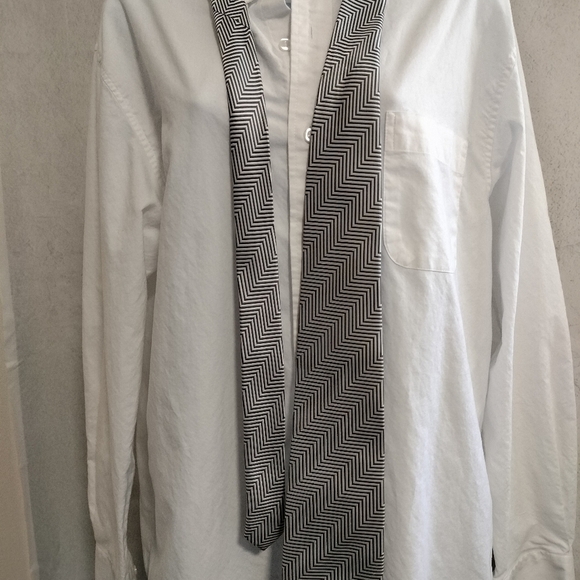 Alexander Logan Neckwear TIEMART Aquamarine Navy Striped Necktie Tie 60” X 3” - Picture 8 of 10